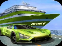 Army truck car transport game