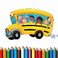 School bus coloring book