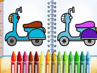 Cute bike coloring book