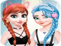 Elsa and anna dress up makeup