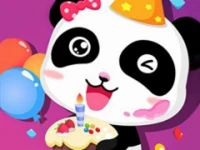 Happy birthday party with baby panda