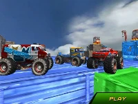 Monster truck stunts sky driving