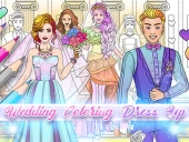 Wedding coloring dress up game