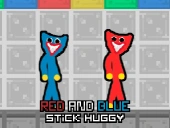 Red and blue stick huggy