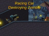 Racing car destroying zombie