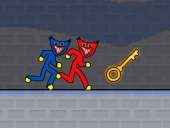 Stickman huggy party duo