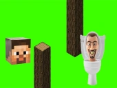 Spinning skibidi toilet flappy minecraft