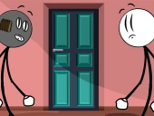 Stickman doors and island