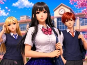 High school girls classroom life
