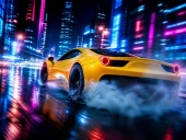 Neon city drift racing